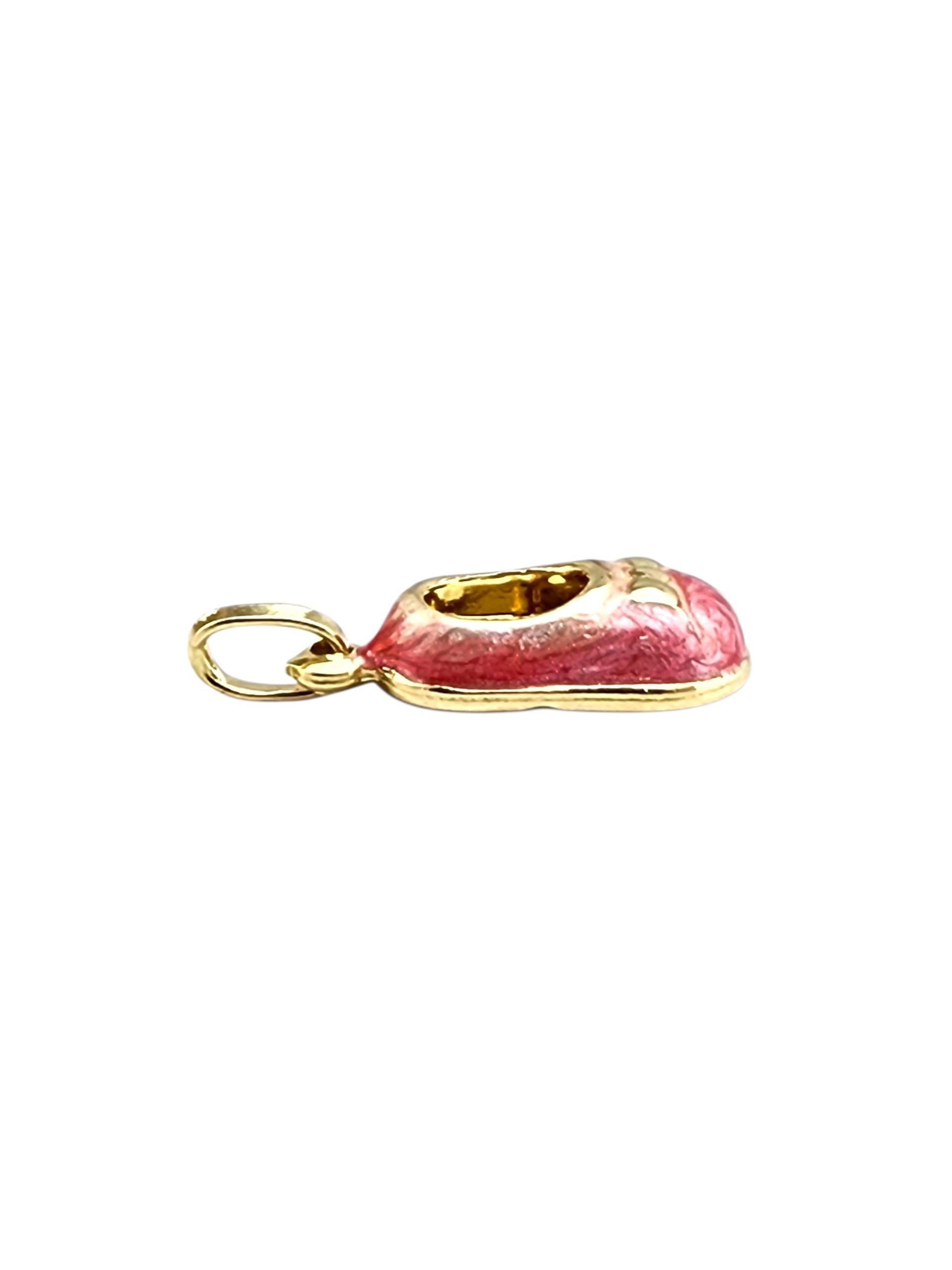 Donna Charm per scarpe da bambino con smalto rosa 14K #22375 in vendita