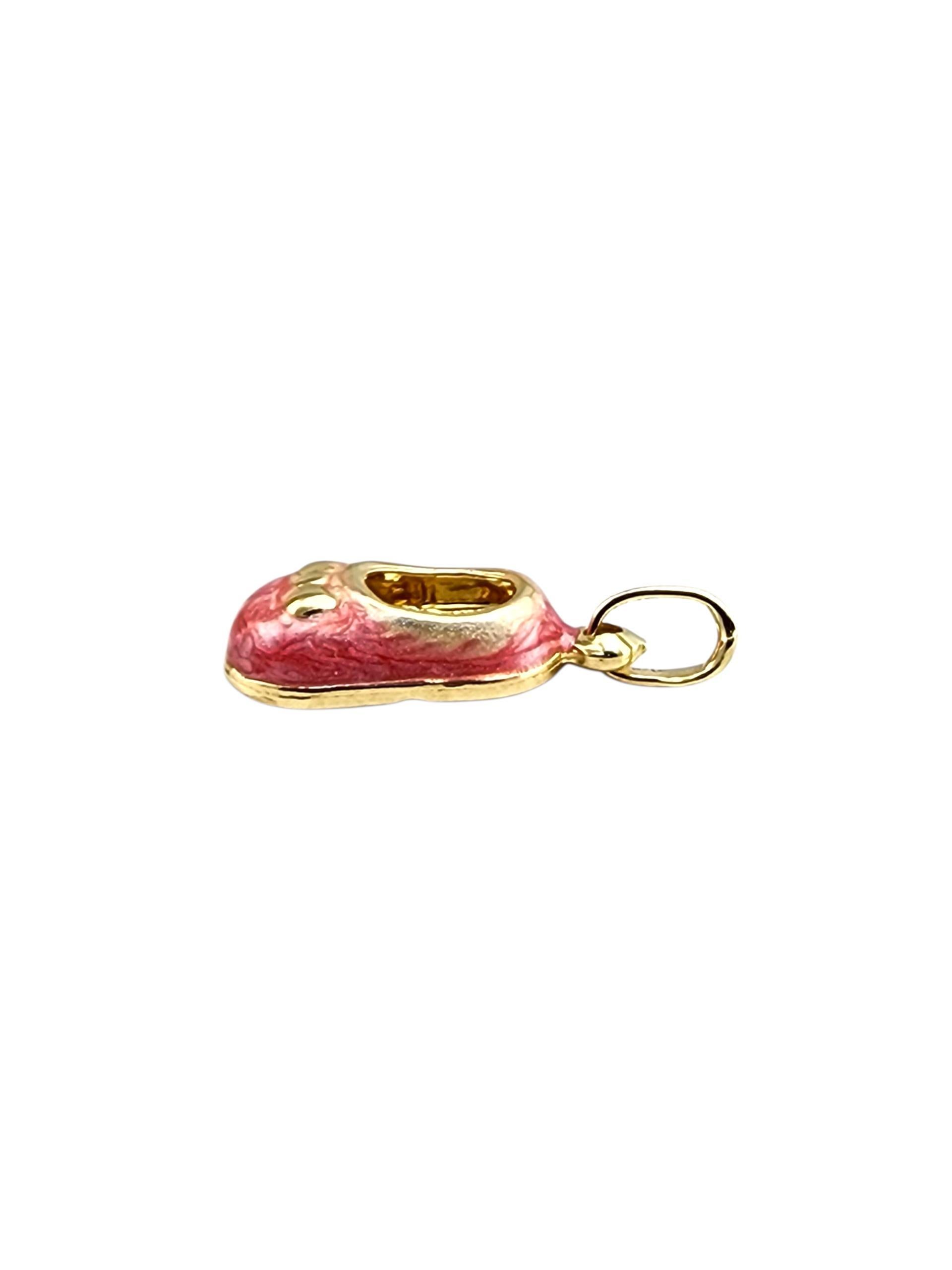 Charm per scarpe da bambino con smalto rosa 14K #22375 in vendita 2