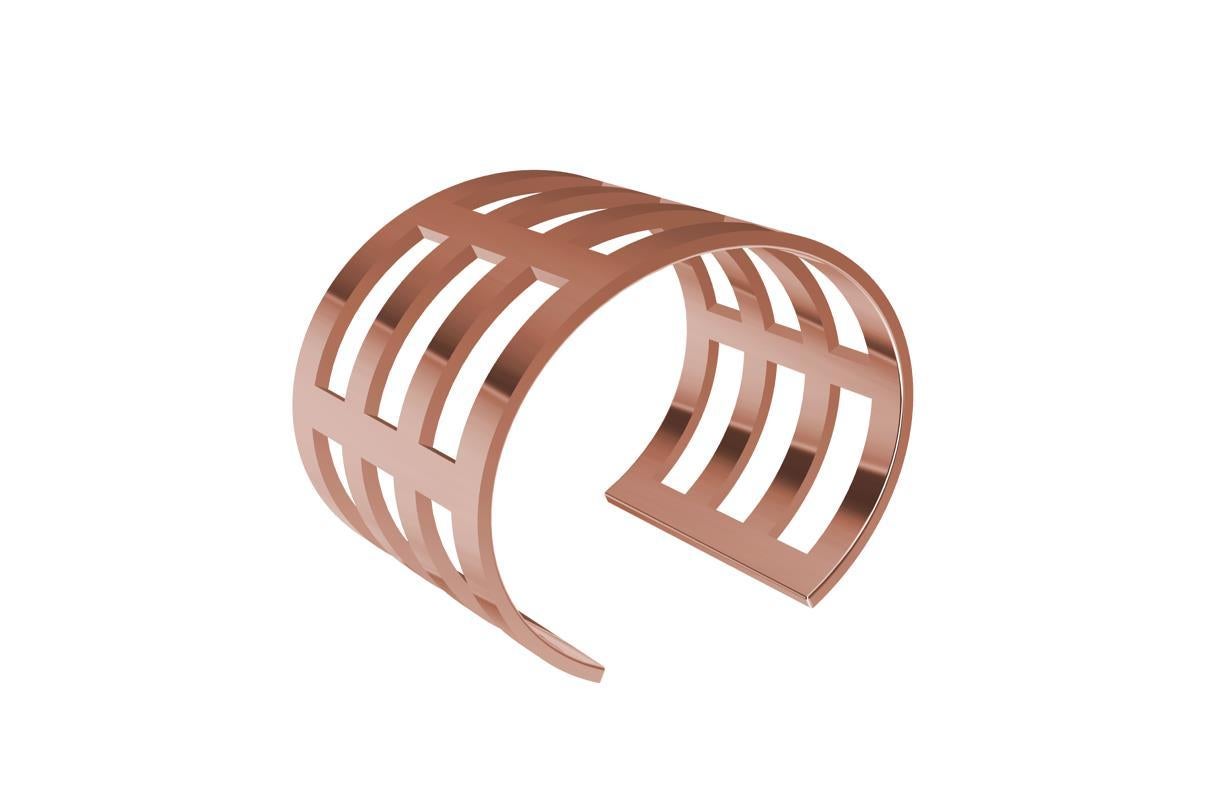 Contemporary 14 Karat Pink Gold Cuff Bracelet For Sale