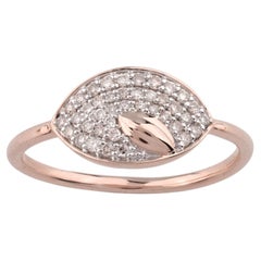 Bague imposante en or rose 14 carats, avec diamants sertis en pavé, de forme marquise