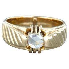 14k pink gold men's ring with rose-cut diamond up to 0.30ct 7.4 grams
