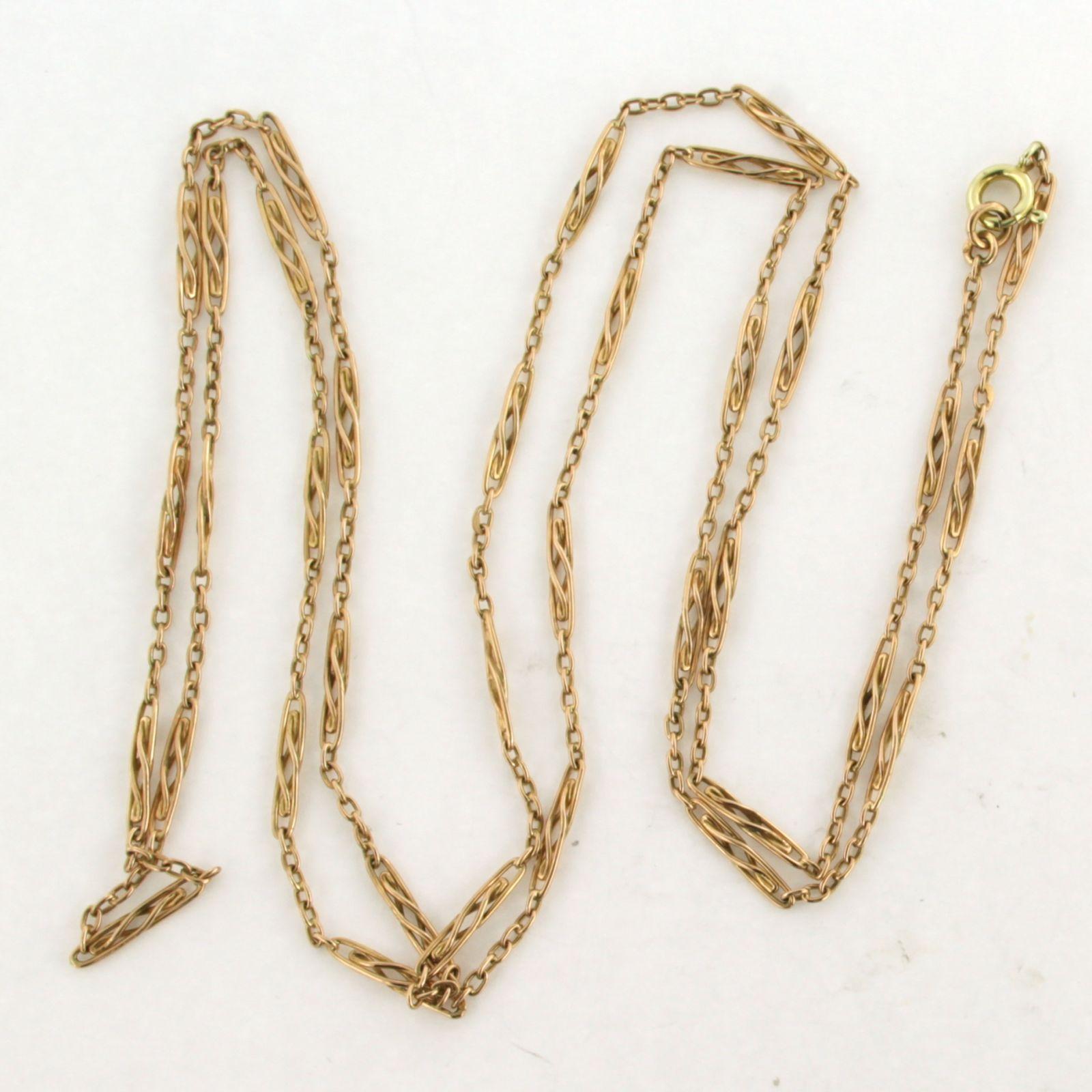 14k pink gold necklace – 7.9 grams – 80 cm long In Excellent Condition For Sale In The Hague, ZH
