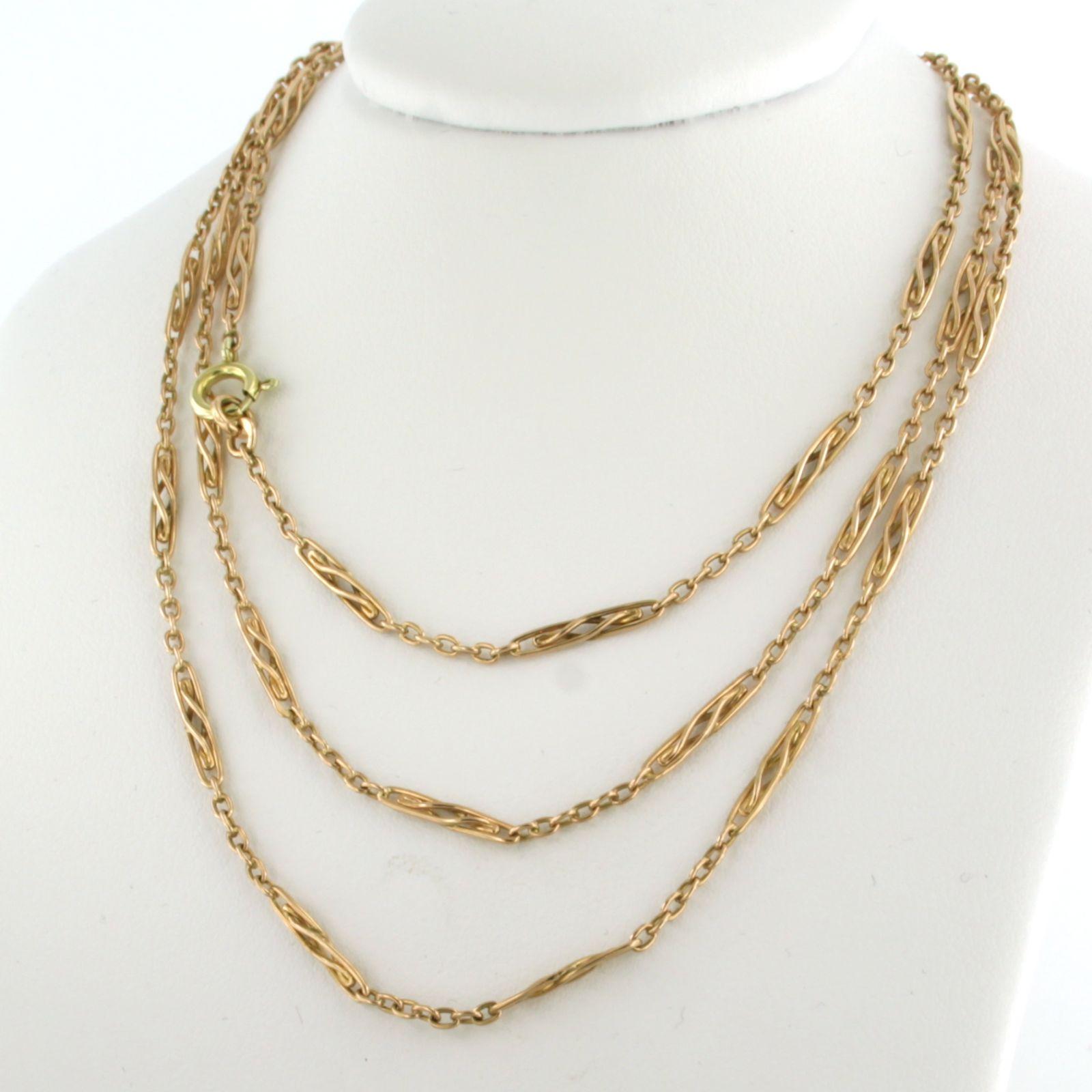Women's 14k pink gold necklace – 7.9 grams – 80 cm long For Sale