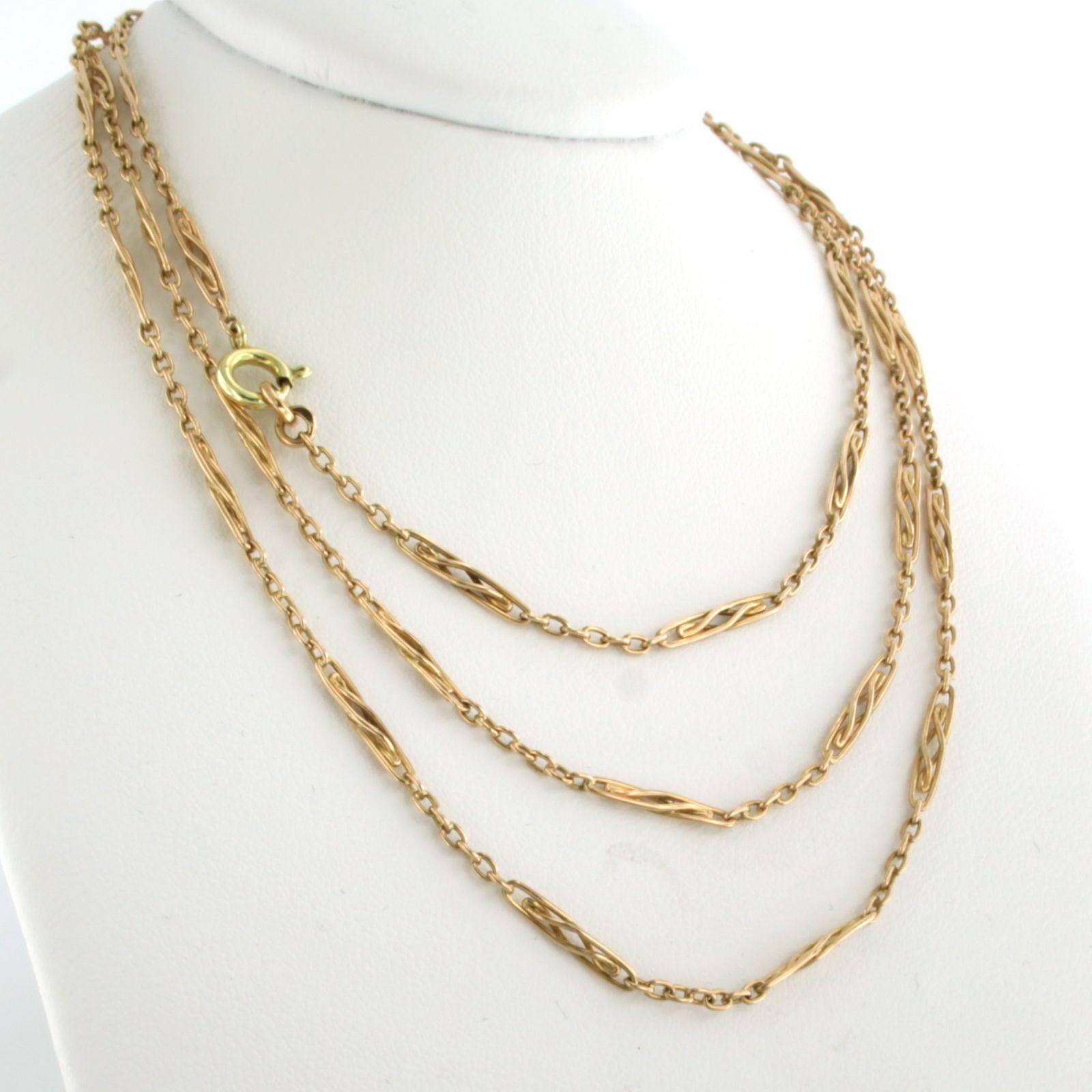 14k pink gold necklace – 7.9 grams – 80 cm long For Sale 1