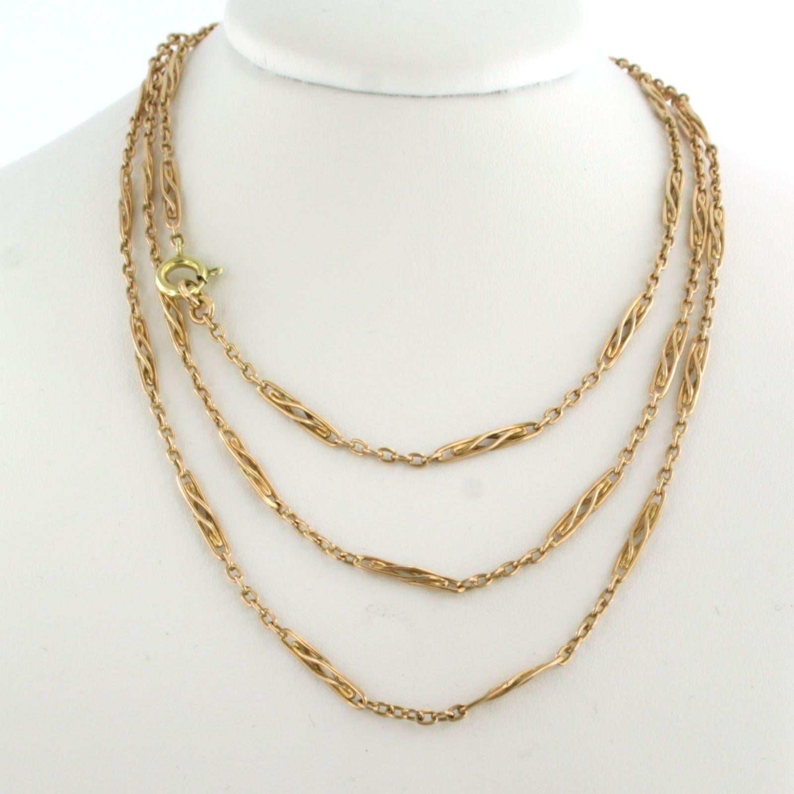 14k pink gold necklace – 7.9 grams – 80 cm long For Sale 2