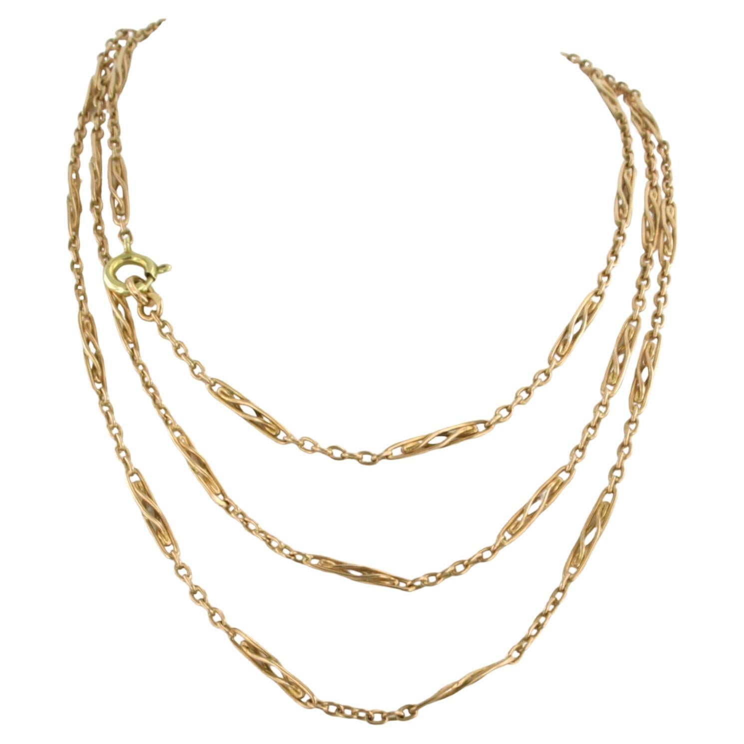 14k pink gold necklace – 7.9 grams – 80 cm long