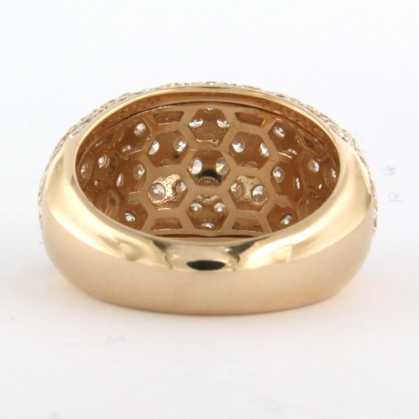 Taille brillant Bague en or rose 14k sertie d'un diamant taille brillant jusqu'à 3,84ct 8,6 grammes en vente