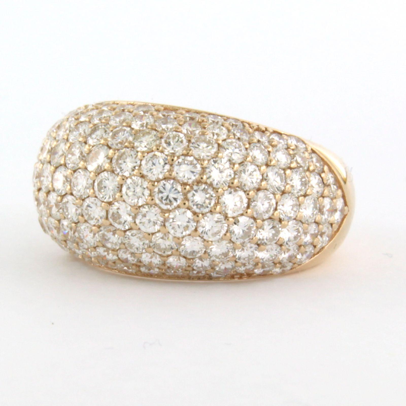 Bague en or rose 14k sertie d'un diamant taille brillant jusqu'à 3,84ct 8,6 grammes Neuf - En vente à The Hague, ZH