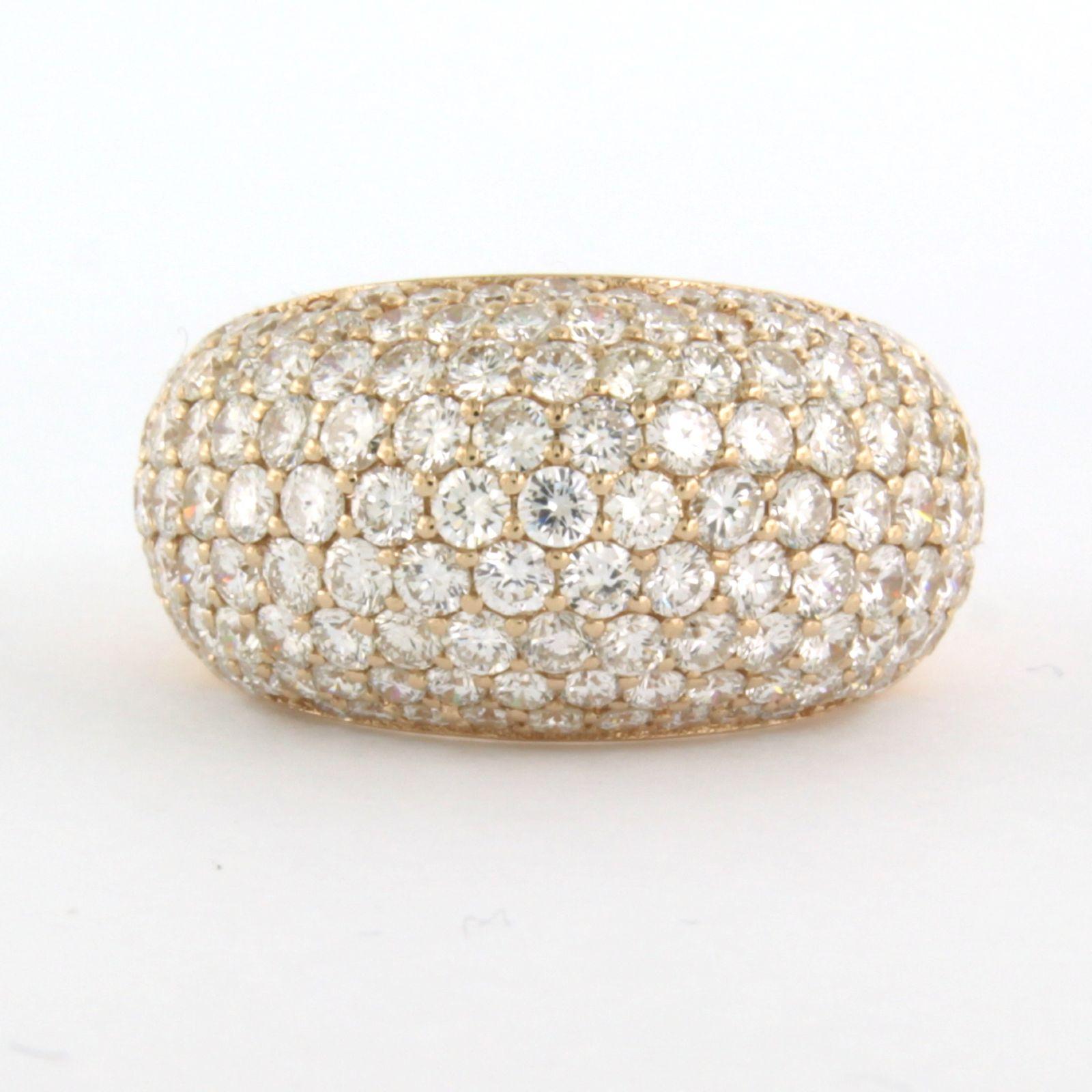 Bague en or rose 14k sertie d'un diamant taille brillant jusqu'à 3,84ct 8,6 grammes en vente 1