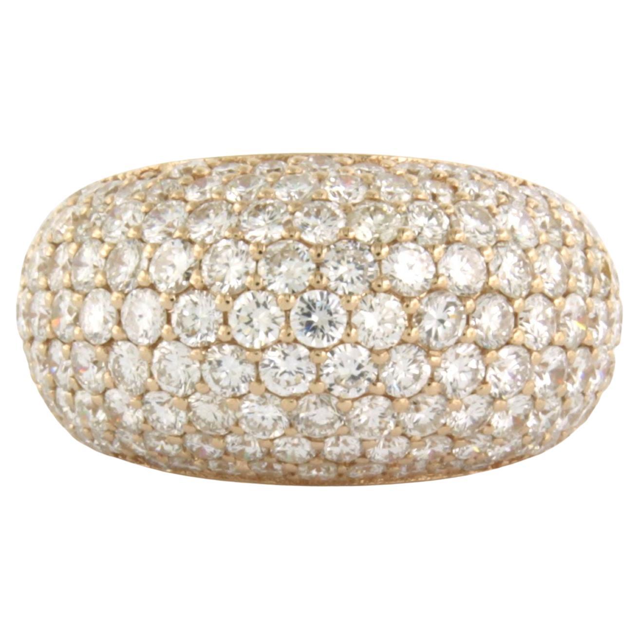 Bague en or rose 14k sertie d'un diamant taille brillant jusqu'à 3,84ct 8,6 grammes en vente