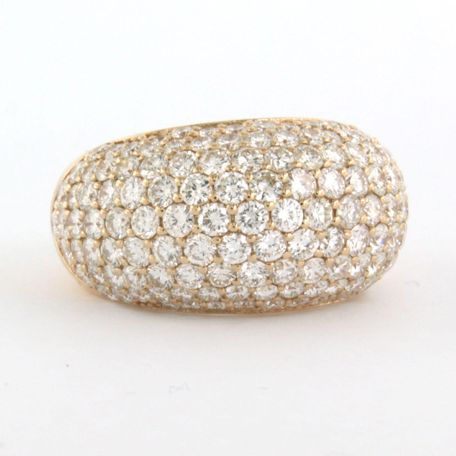 De las mujeres Anillo de oro rosa de 14k con un diamante talla brillante de hasta 3,84 ct 8,6 gramos en venta