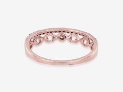 Ring mit einer Kette aus 14-karätigem Roségold mit rundgeschliffenen Diamanten im Panzerglied-Design