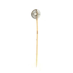 14k & Platinum Art Deco Old Mine Diamond Pin