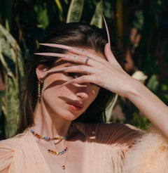 14k Rainbow Drop Earrings Yellow Gold