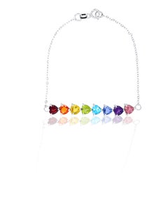 14K Rainbow Gem Chain Bracelet