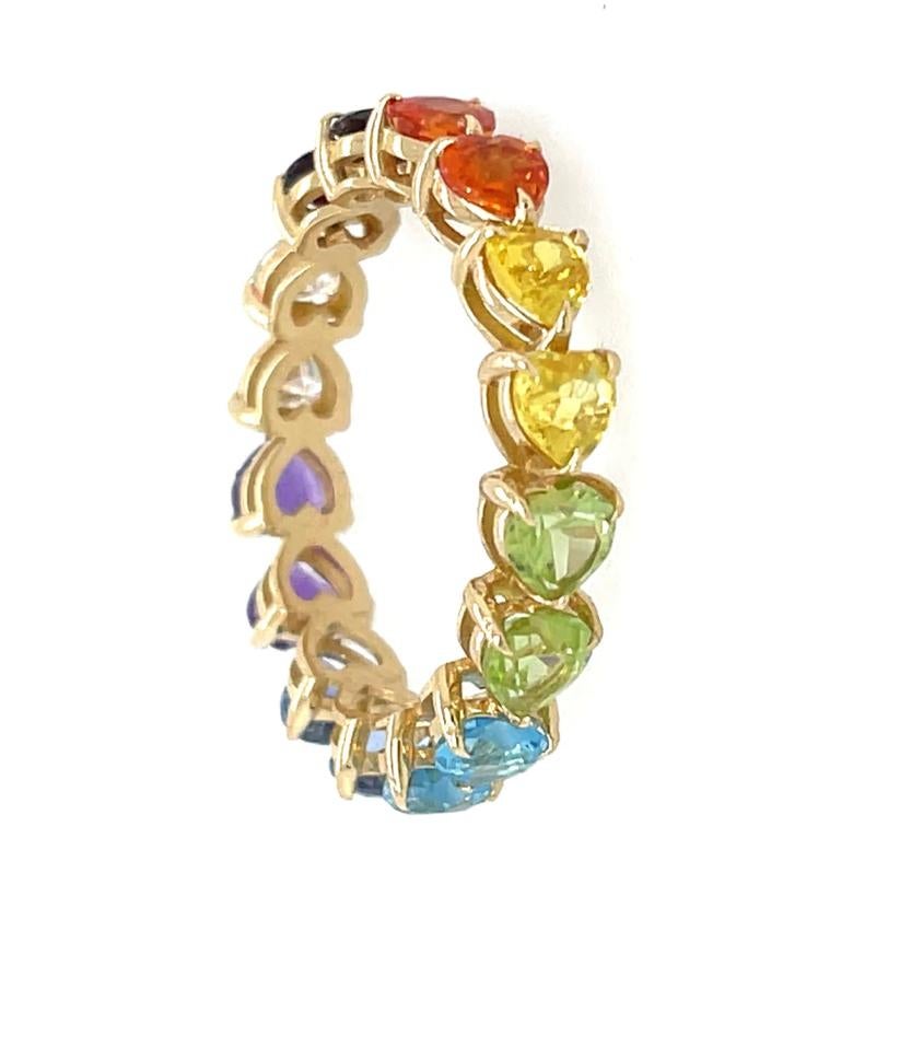 For Sale:  14K Rainbow Gems Eternity Ring 5