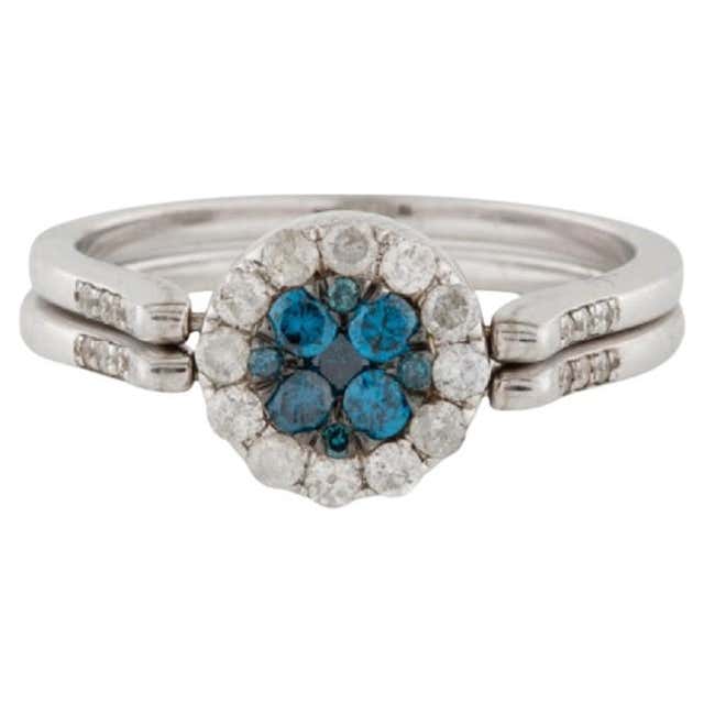 Reversible Rings 14k Elegant Blue/Brown Diamond Yellow Gold Reversible Ring For Sale at ...