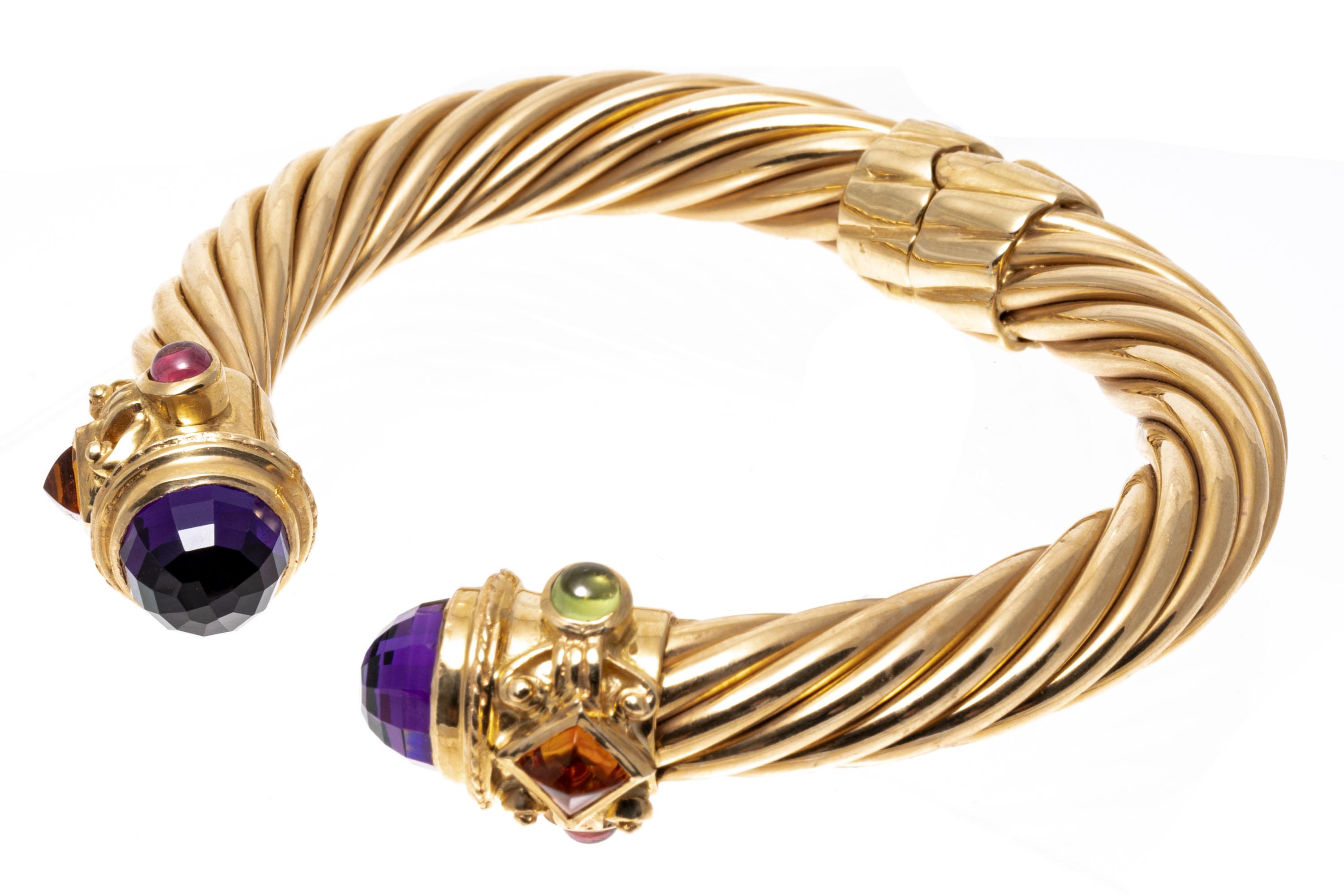 14k gold hinged bangle bracelet