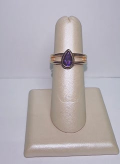 14K ring with Ameythst and Diamond