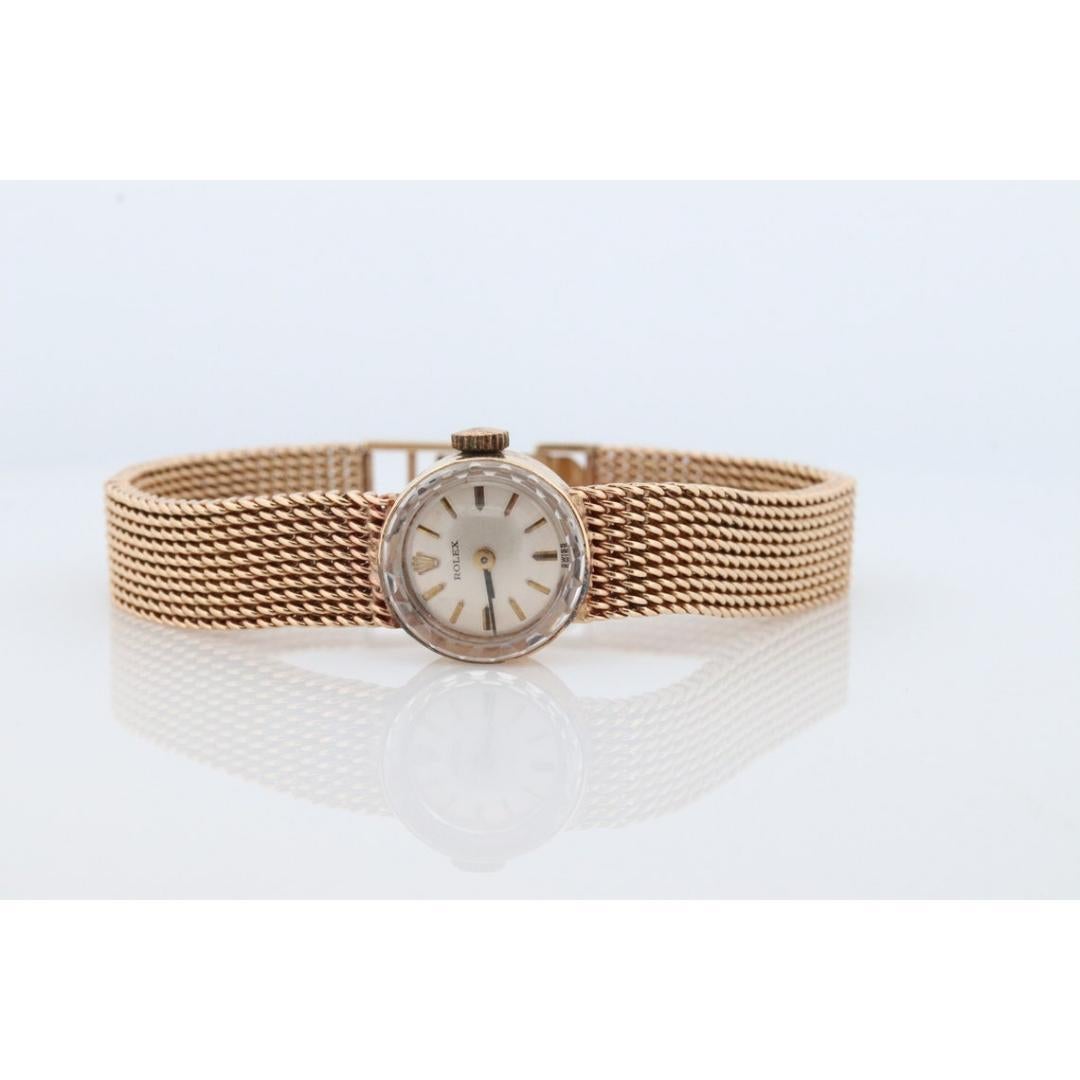 14k Rolex Damen-Cocktailuhr. 14k Orchidee Rolex mit Gelbgoldarmband. 3