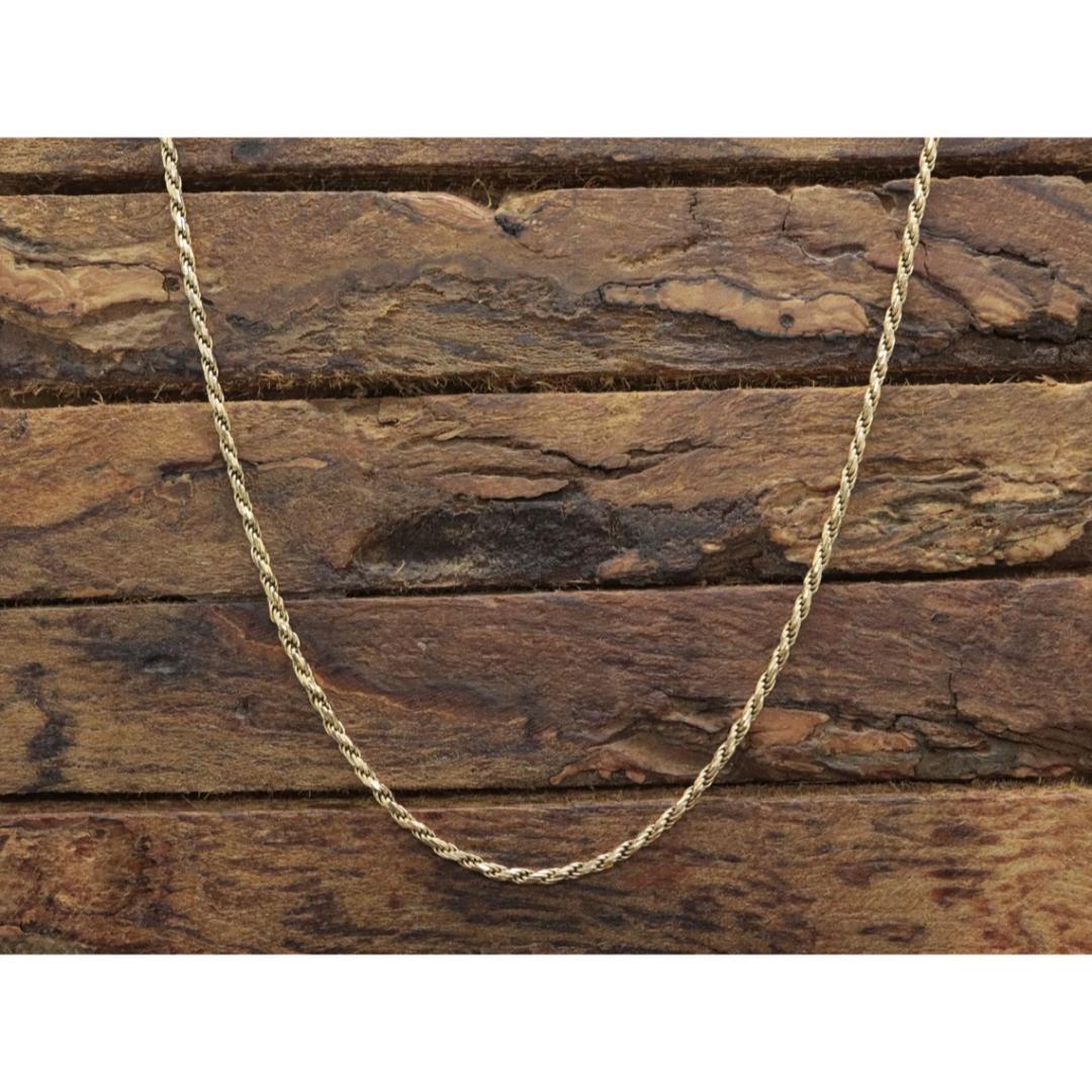 Collana in corda 14k. Collana lunga in corda 14k. 3,5 grammi Lunghezza 16 pollici Larghezza 1,5 mm in vendita 6