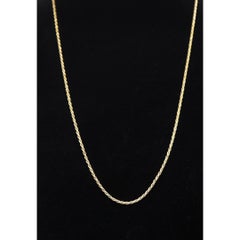 14k Rope Necklace. 14k Long Rope Necklace. 3.5grams 16in length 1.5mm width
