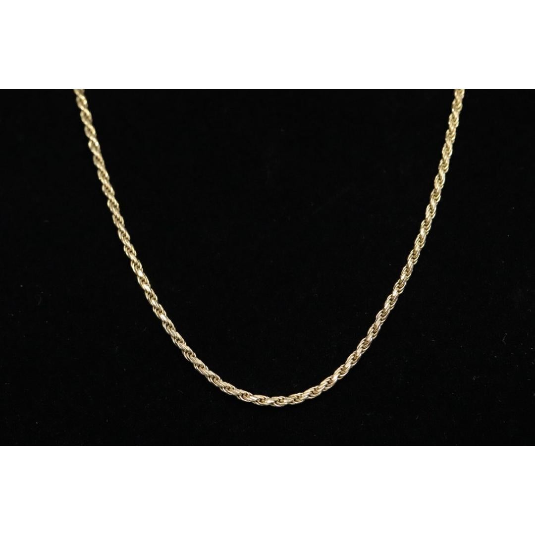 Donna Collana in corda 14k. Collana lunga in corda 14k. 3,5 grammi Lunghezza 16 pollici Larghezza 1,5 mm in vendita