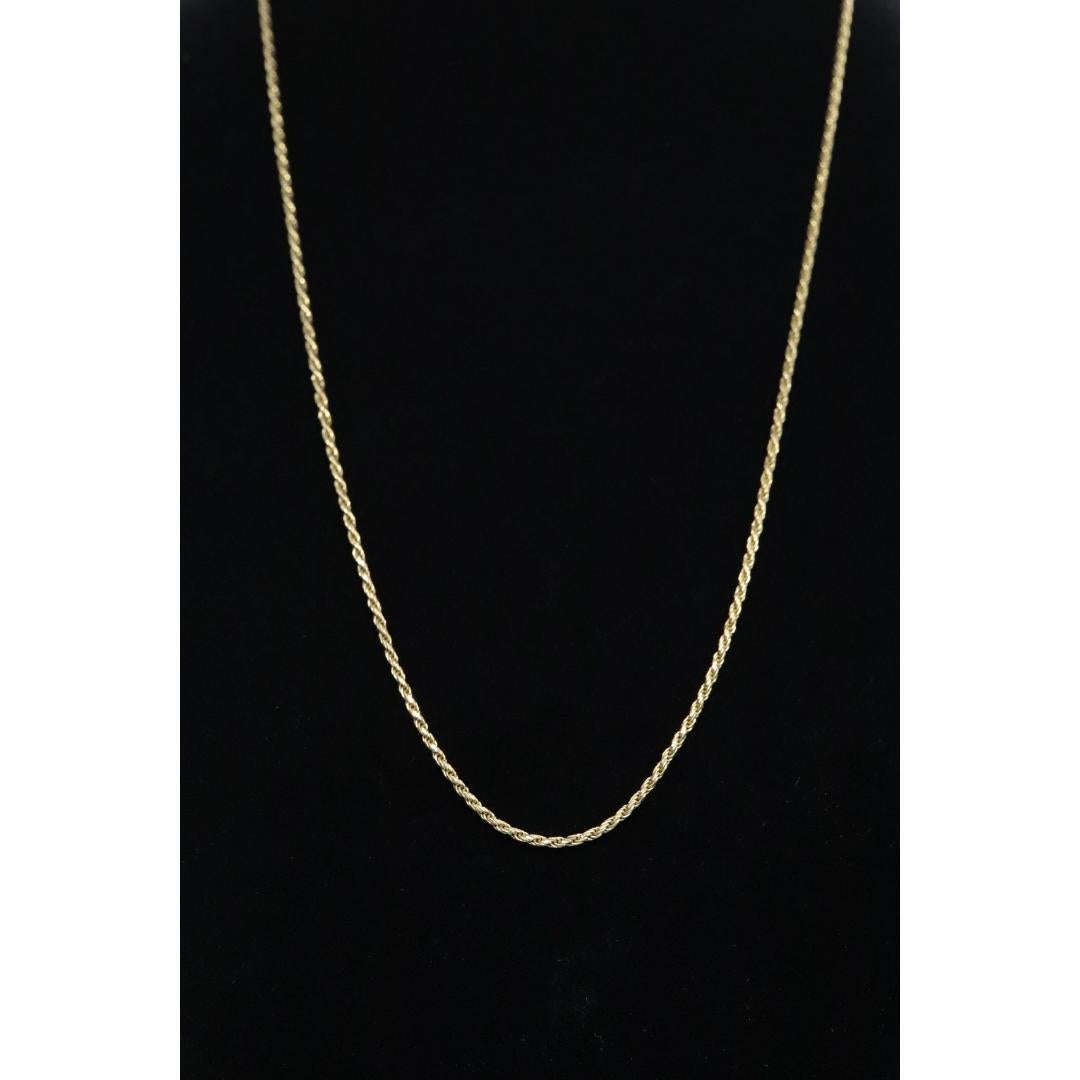 Collana in corda 14k. Collana lunga in corda 14k. 3,5 grammi Lunghezza 16 pollici Larghezza 1,5 mm in vendita 3