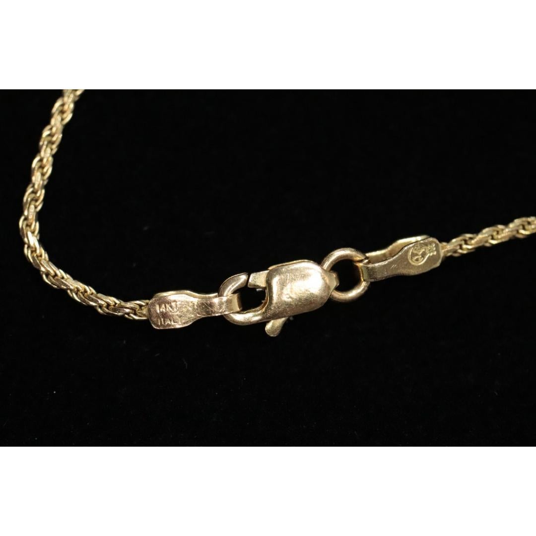 Collana in corda 14k. Collana lunga in corda 14k. 3,5 grammi Lunghezza 16 pollici Larghezza 1,5 mm in vendita 4