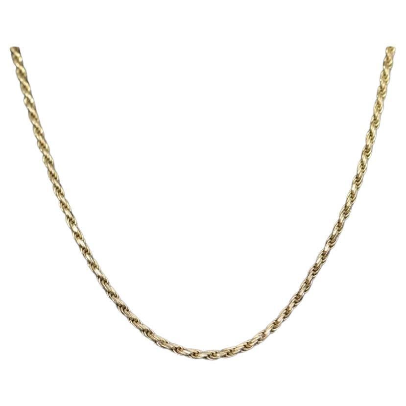 14k Rope Necklace. 14k Long Rope Necklace. 3.5grams 16in length 1.5mm width