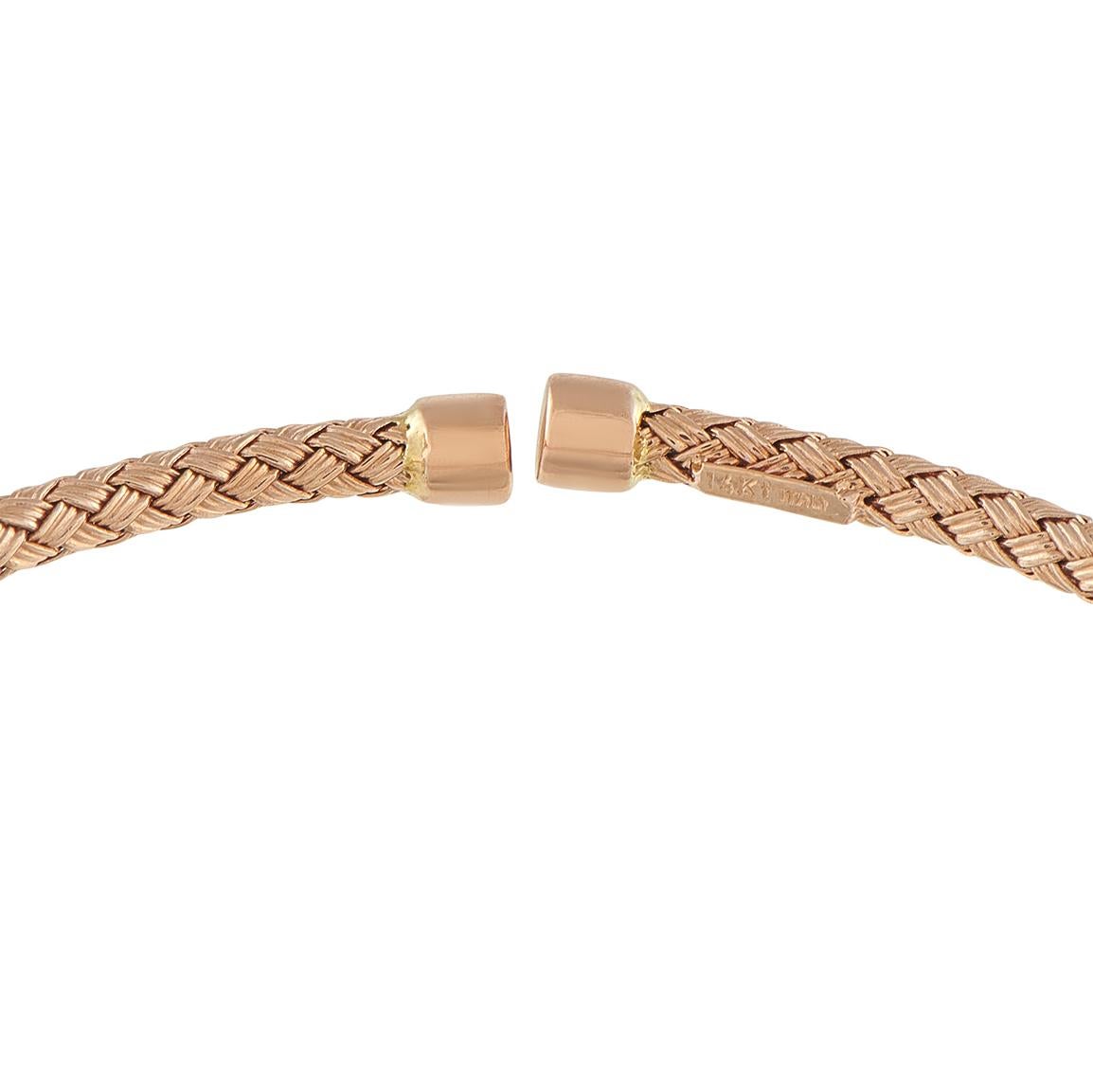 Round Cut 14K Rose and White Gold 0.52ct Diamond Bracelet MF08-111325 For Sale