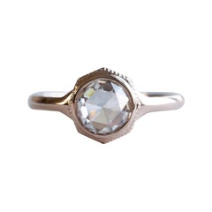 14k Rose Cut 0.75 Carat Diamond Ring, Rose Gold Ring, Engagement Ring