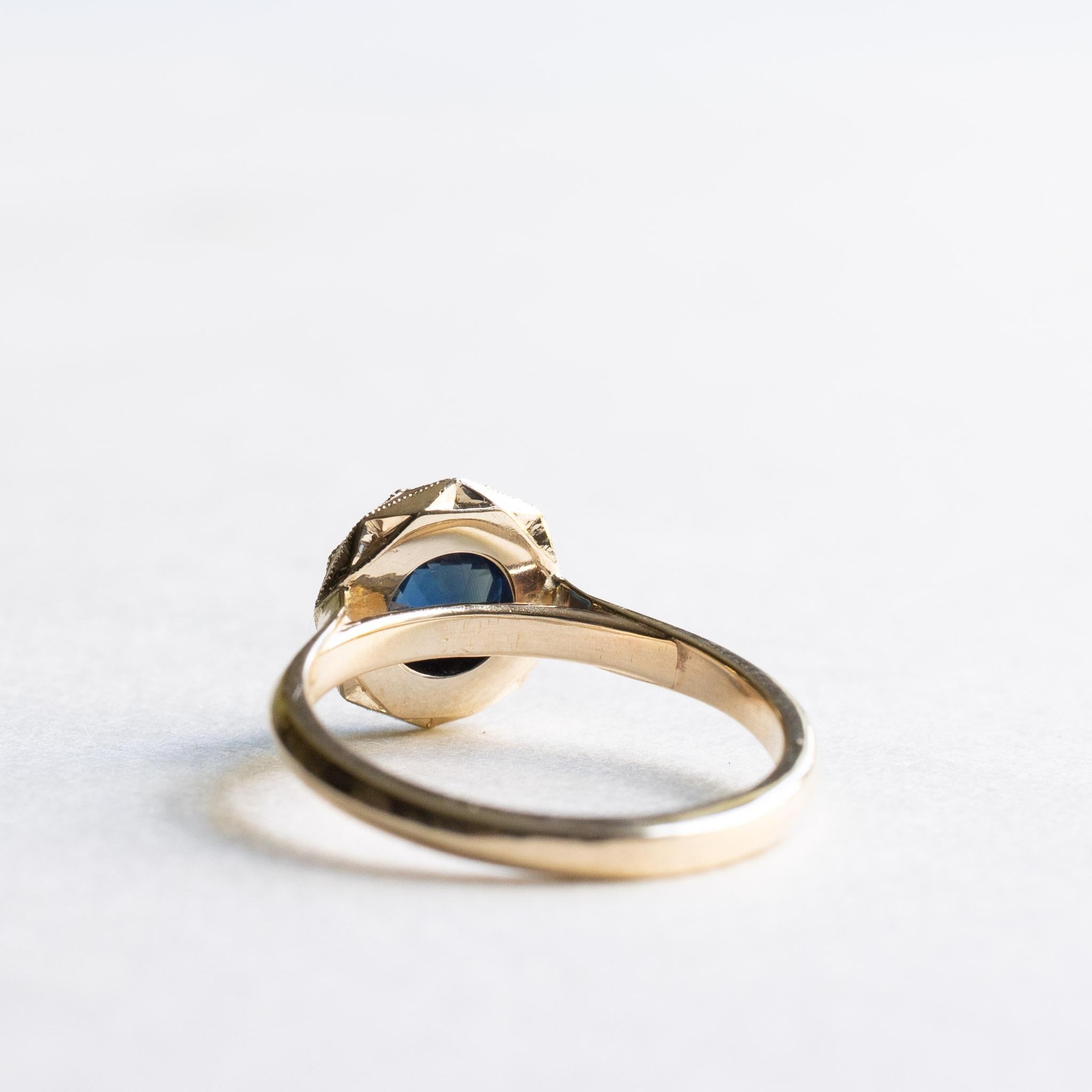 14K Rose Cut 1,12 Karat Saphir Ring (Zeitgenössisch) im Angebot