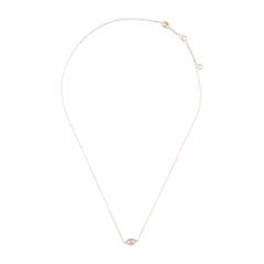 14 Karat Rose Gold 0.08 Carat Diamond Evil Eye Necklace