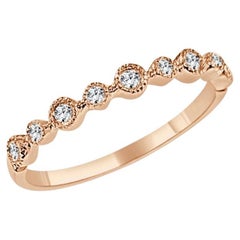 14 Karat Roségold 0,10 Karat Diamantband für Sie