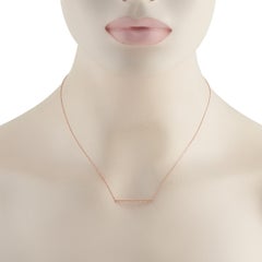Collana con barrette di diamanti in oro rosa 14K da 0,10 carati PN16761-R