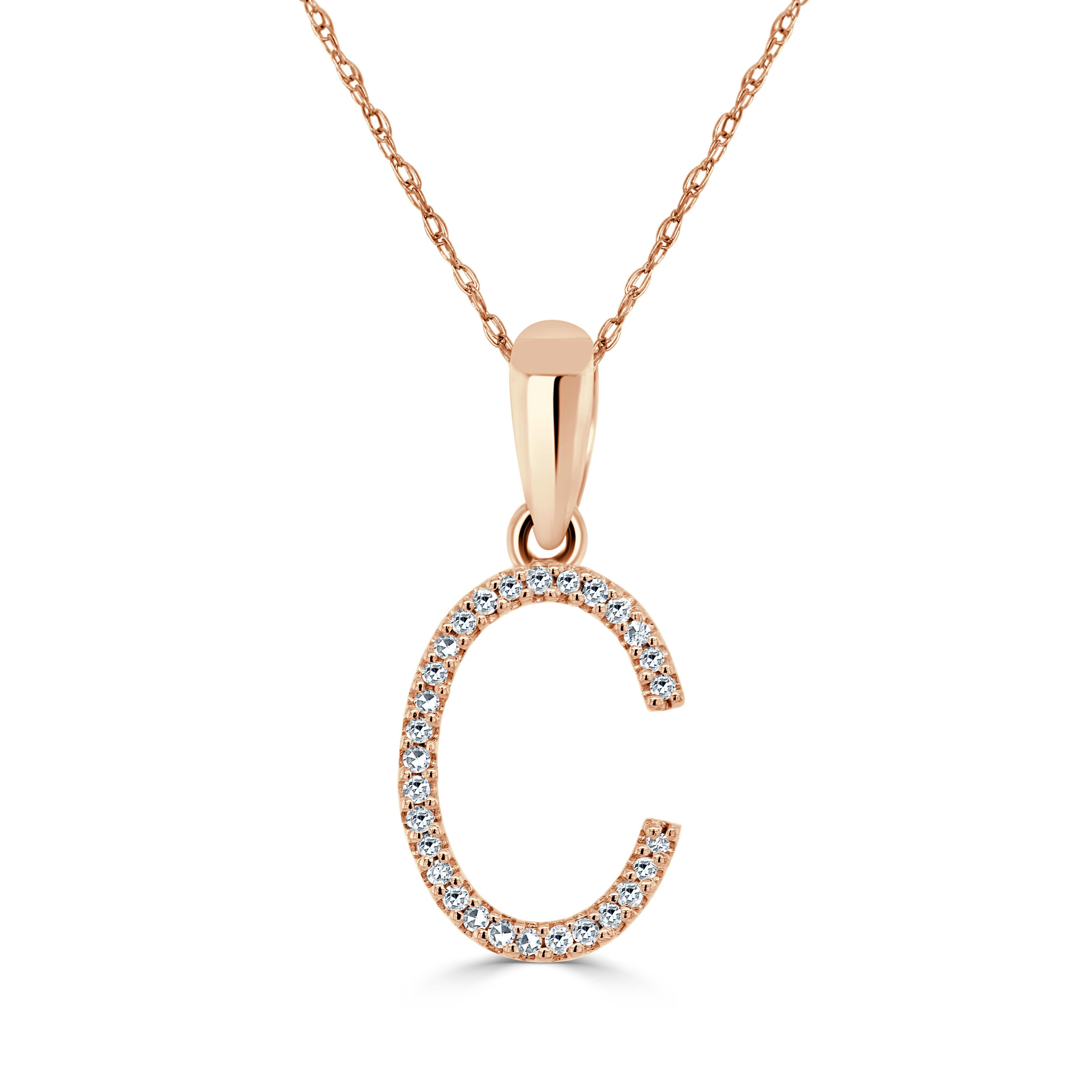 diamond letter c pendant