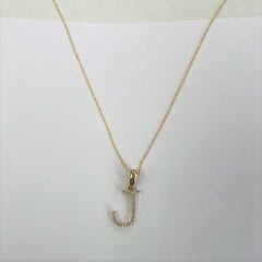 14K Rose Gold 0.10ct Diamond Initial J Pendant for Her