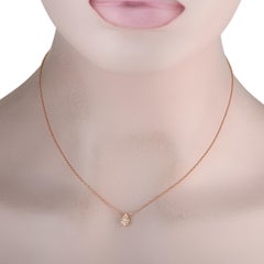 14K Rose Gold 0.11ct Diamond Necklace