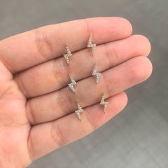 14K Rose Gold 0.12 Carat Diamond Lighting Bult Earrings