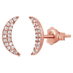 Ohrstecker aus 18 Karat Roségold mit 0,12 Karat Diamant-Pavé in Mondform