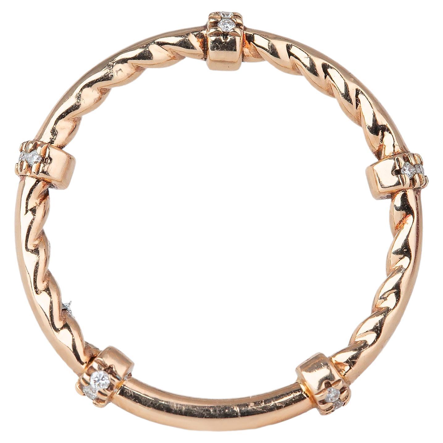 14K Rose Gold 0.12 Ct. Diamond Crown Wedding Band 2