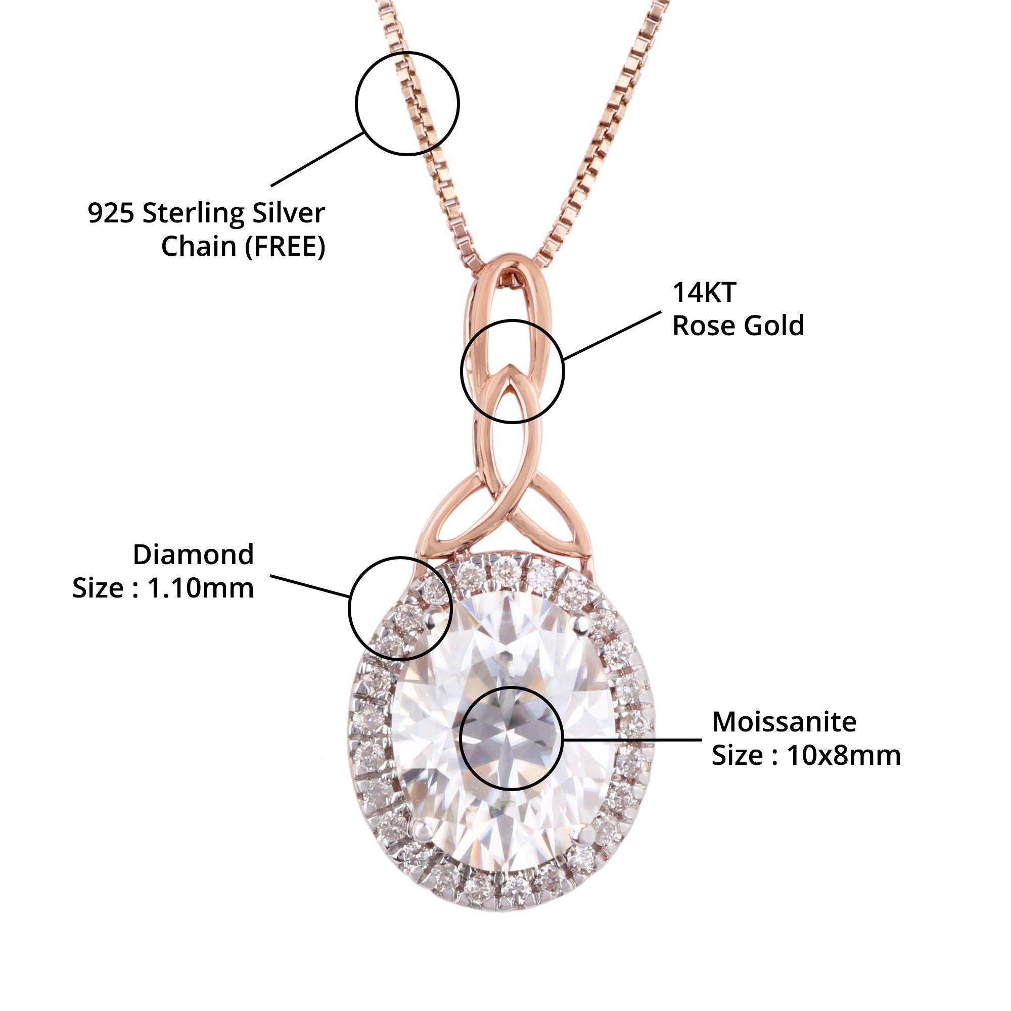 Item details:-

✦ SKU:- JPD00187RRR

✦ Material :- Gold

✦ Metal Purity : 14K Rose Gold

✦ Gemstone Specification:- 
✧ Clear Diamond Round (l1/H1) - 1.10 mm - 25 Pcs
✧ Clear moissanite Round (VVS/DE) - 10x8 mm - 1 Pc


✦ Approx. Clear Diamond Weight