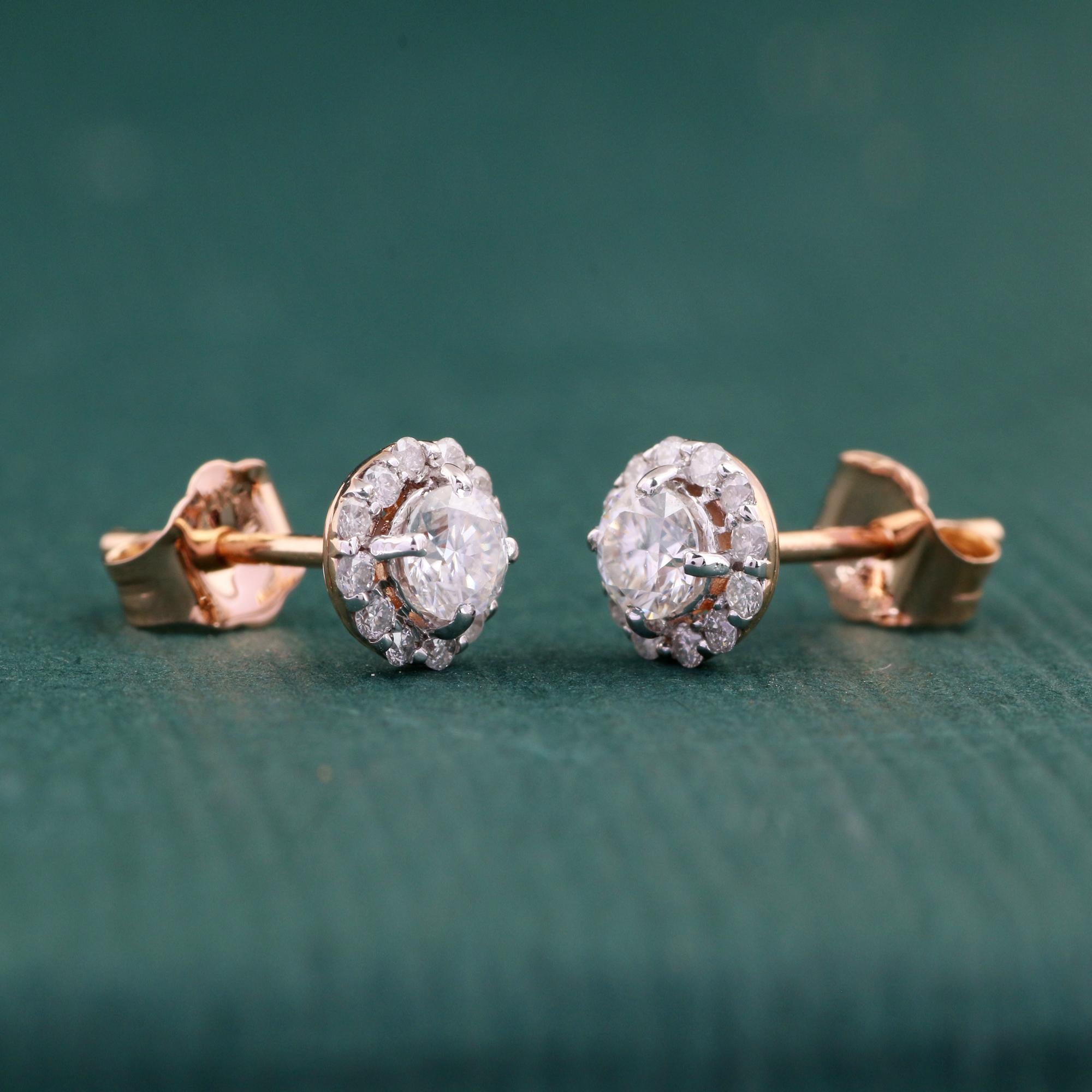 rose gold moissanite earrings
