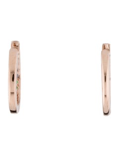 14k Rose Gold 0.18 Carat Rainbow Sapphire Huggie Earrings