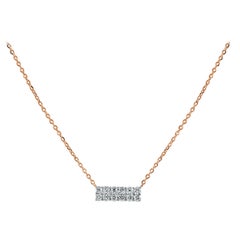 Collier en or rose 14 carats avec diamants de 0,23 carat