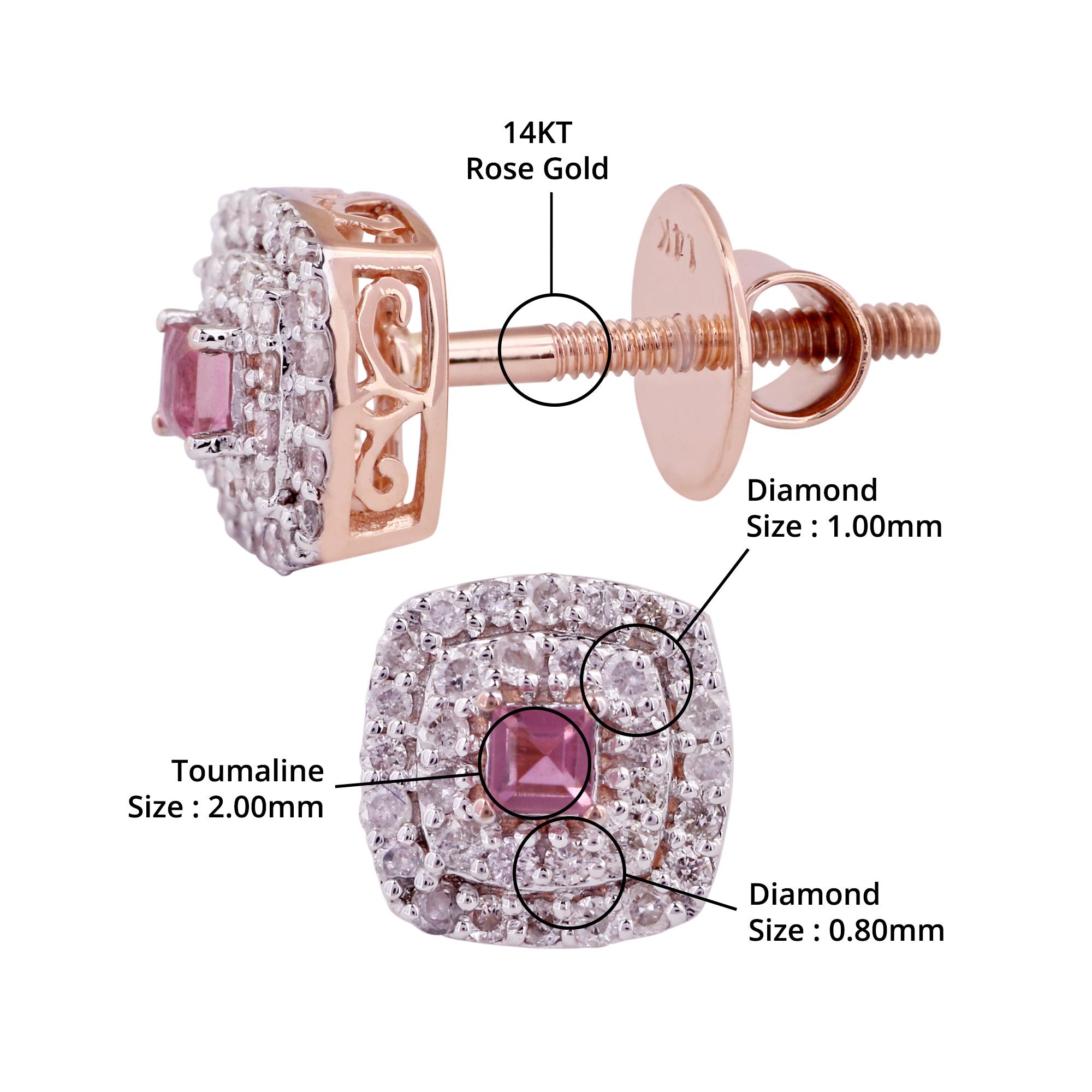 Item details:-

✦ SKU:- JER00727RRR

✦ Material :- Gold

✦ Metal Purity : 14K Rose Gold 

✦ Gemstone Specification:-
✧ Clear Diamond (l1/HI) Round - 0.80mm - 56 Pcs
✧ Clear Diamond (l1/HI) Round - 1.00mm - 8 Pcs
✧ Natural Tourmaline - 2.00mm - 2