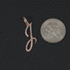 Pendentif en or rose 14K 0.26 CT Natural Diamond Cursive Script Initial J Letter