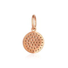 14K Rose Gold 0,31 CT natürlichen Diamanten voll Pave Scheibe Kreis Medaillon Anhänger