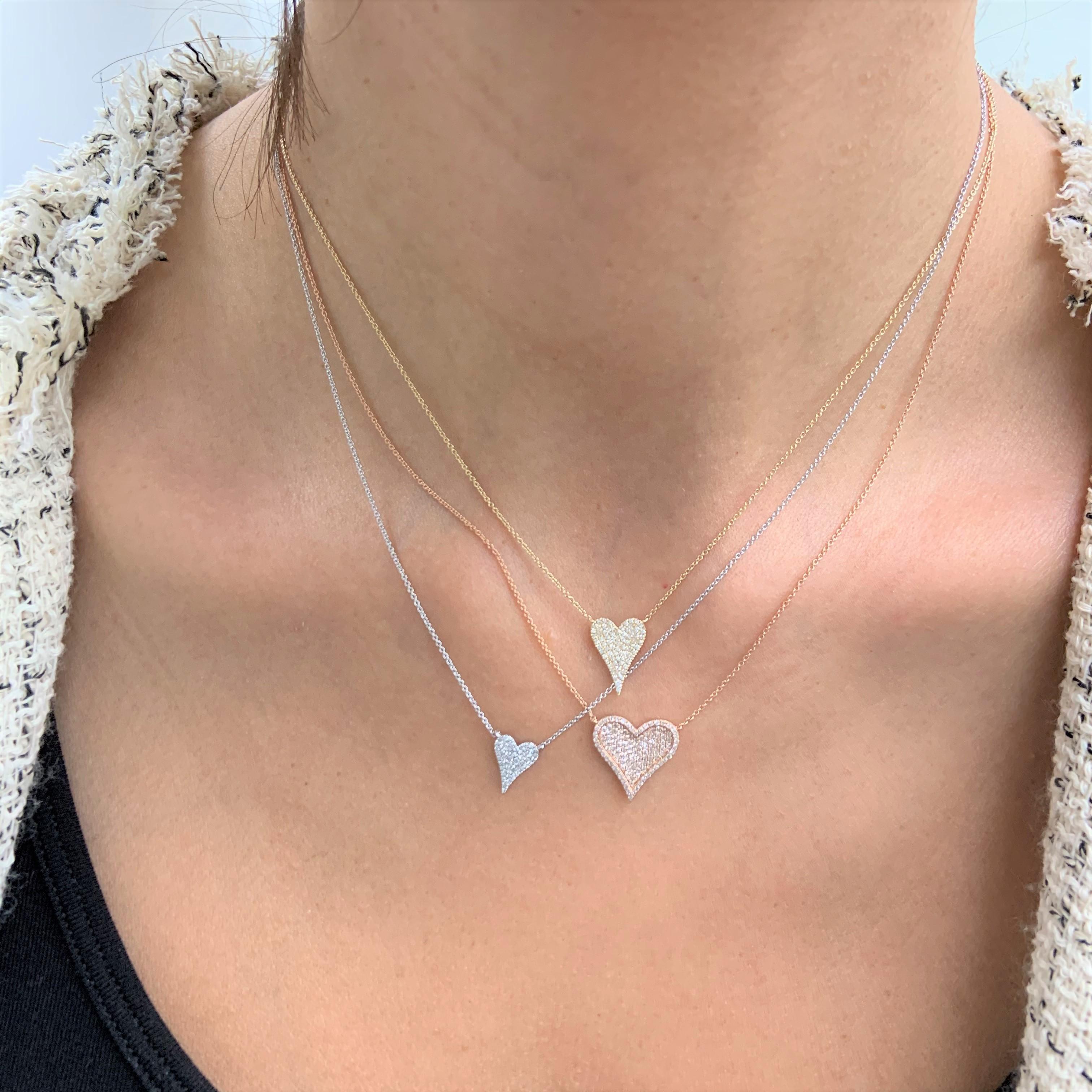 rose gold diamond heart necklace